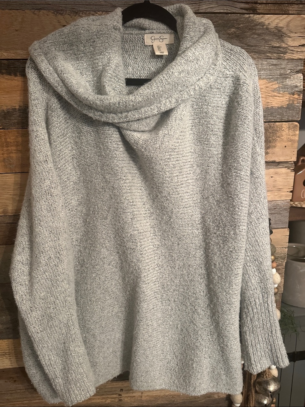 Jessica Simpson Light Gray Cowl Neck Sweater